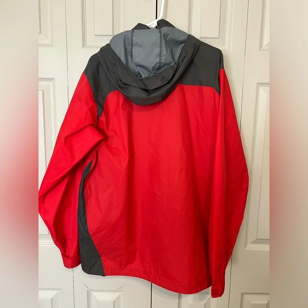 Columbia Men’s Windbreaker‎ Sz L Red Waterproof Nylon Casual Fall Lightweight
